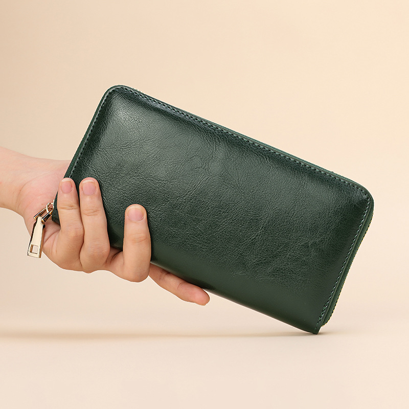 Interior Design Id - Portefeuille long unisexe en cuir véritable