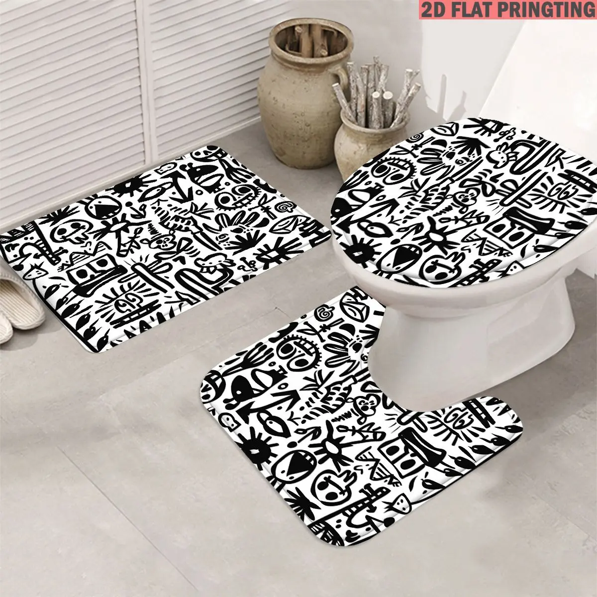 Printed Rug Abstract - Ensemble de 3 tapis de salle