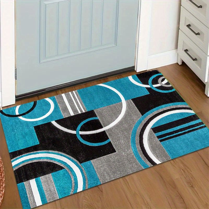 Printed Rug Abstract - VIKAMA Tapis d'entrée géométriques abstraits modernes,