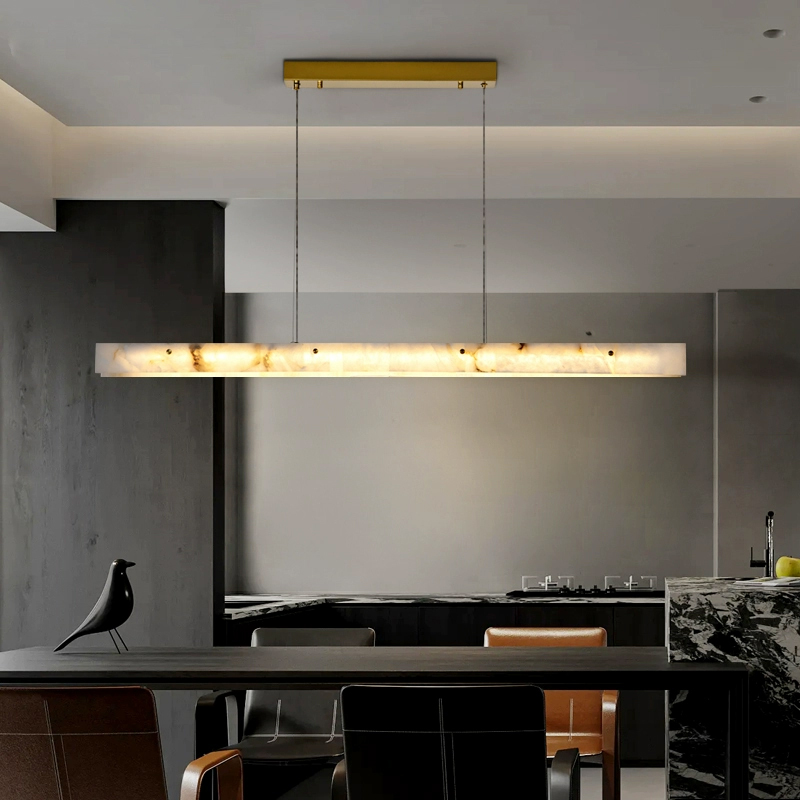 Interior Design Kitchen Modern - Postmoderne marbre Long pendentif lumière décor