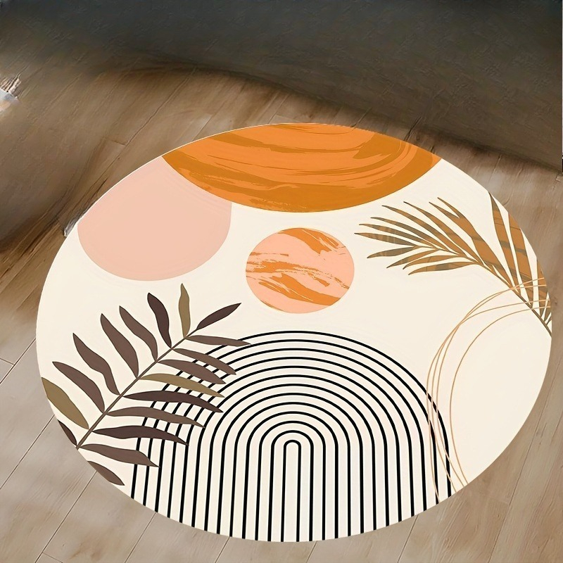 Printed Rug Abstract - Tapis circulaire moderne du milieu du