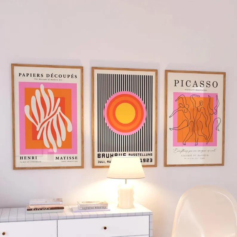 Interior Design Living Room - Lot de 3 tableaux muraux modernes
