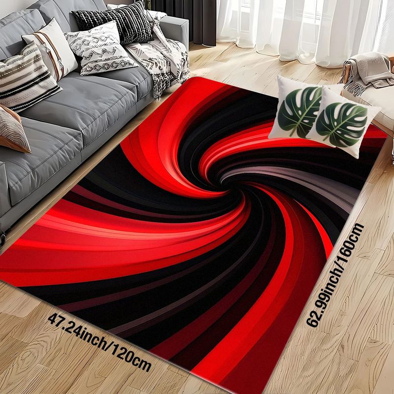Tapis en flanelle imprimé roug - Printed Rug Abstract avis et prix