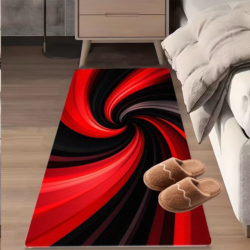 Tapis en flanelle imprimé roug - Printed Rug Abstract avis et prix