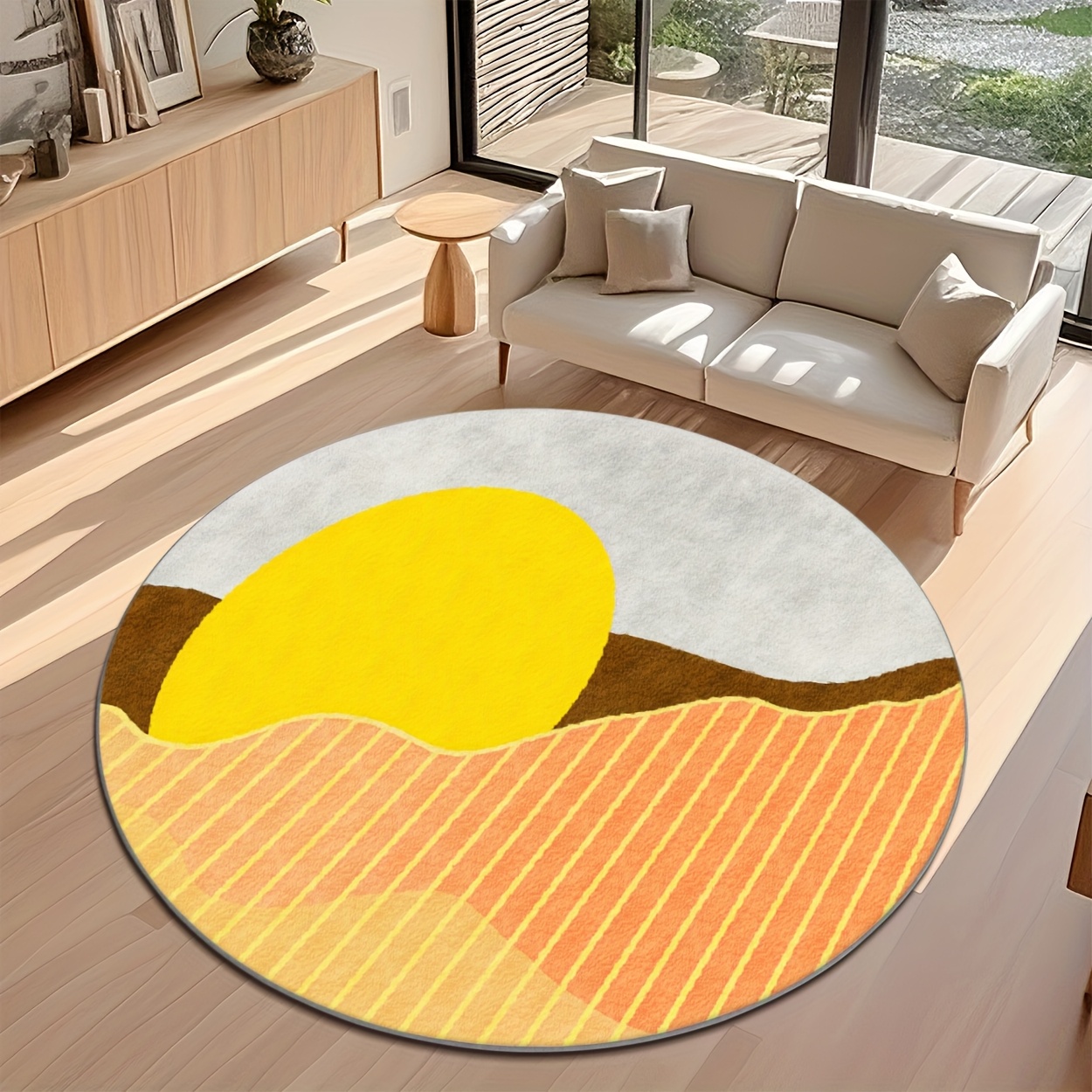 Tapis circulaire moderne du mi - Printed Rug Abstract avis et prix