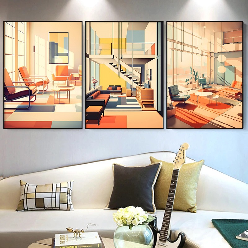 Affiche architecturale vintage - Interior Design Layout avis et prix