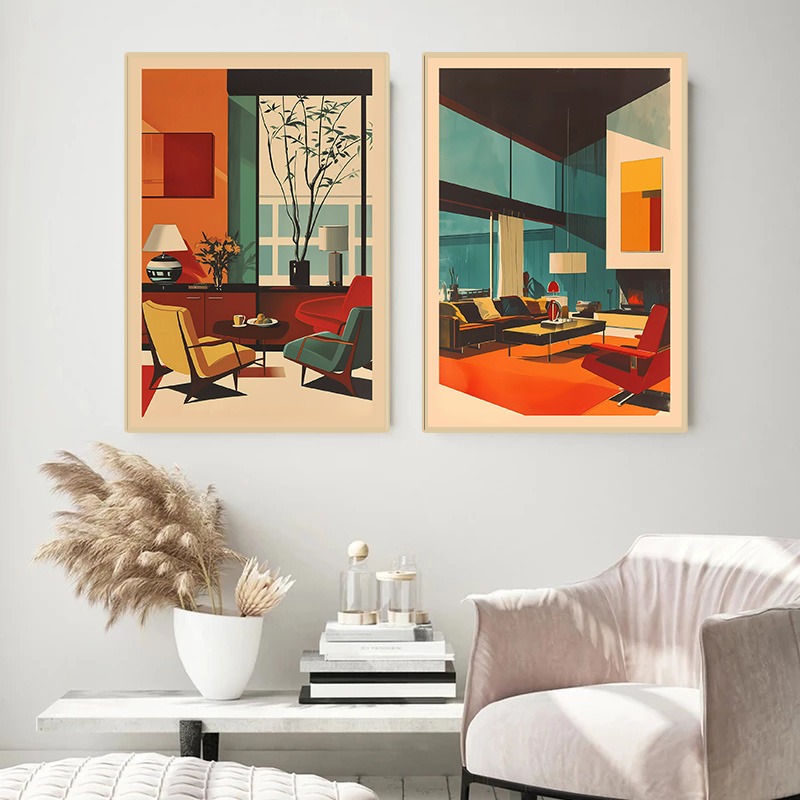 Affiche architecturale vintage - Interior Design Layout avis et prix