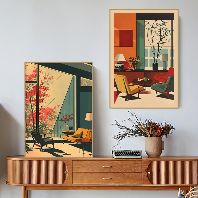 Affiche architecturale vintage - Interior Design Layout avis et prix