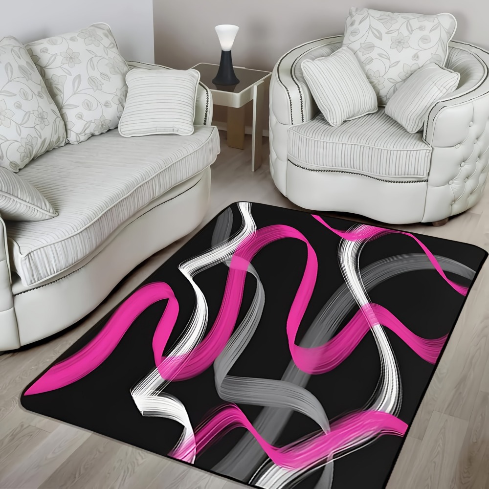 Tapis géométrique rayé rose vi - Printed Rug Abstract avis et prix