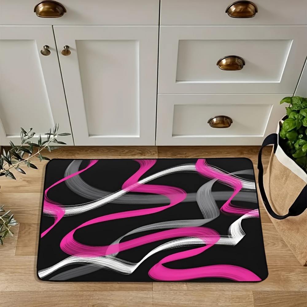 Tapis géométrique rayé rose vi - Printed Rug Abstract avis et prix