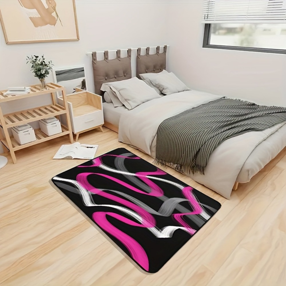 Tapis géométrique rayé rose vi - Printed Rug Abstract avis et prix
